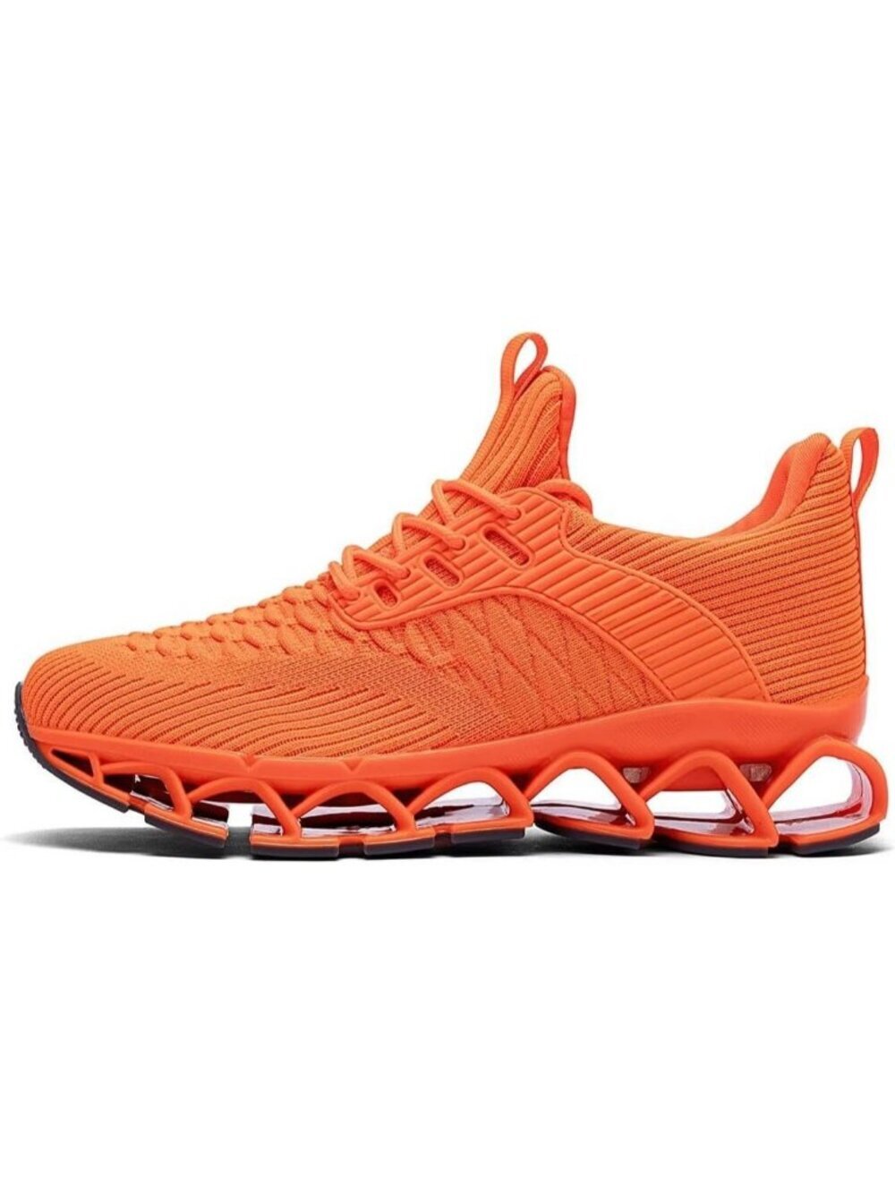 Mens Orange Comfort Non Slip Work Sport Athletic Trainer Slip on Walking Sneaker - Picture 2 of 7